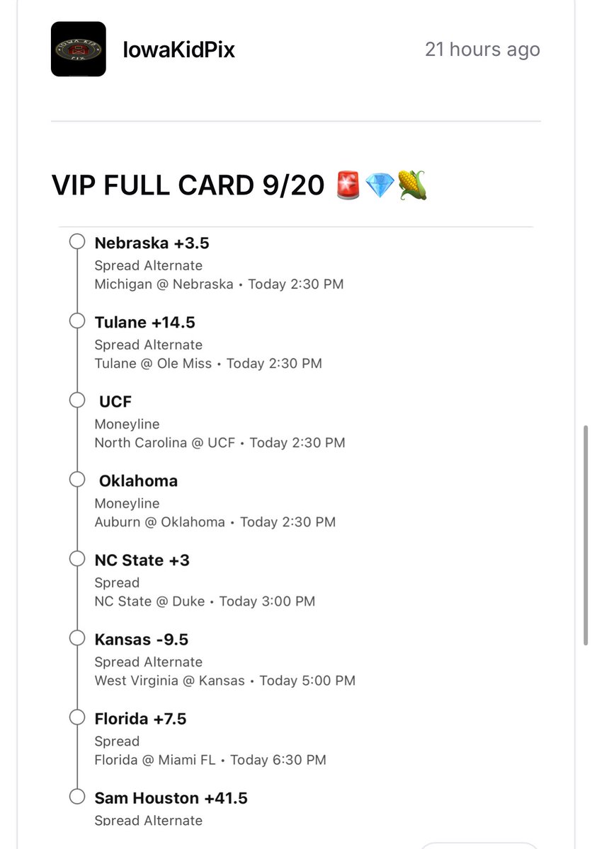 BettingPix's tweet photo. VIP REVIEW 9/20 📝💎🌽

4 - 4 (50%) 🔥 

Mot Our Best Work But We Have A Full NFL Slate Today To Cap Off A Big Weekend!

Stay Tuned For Some Free Winners! 👀 

#Gambling #Betting #FreePlays #VIP #IKP https://t.co/nh8Pm2iDNh