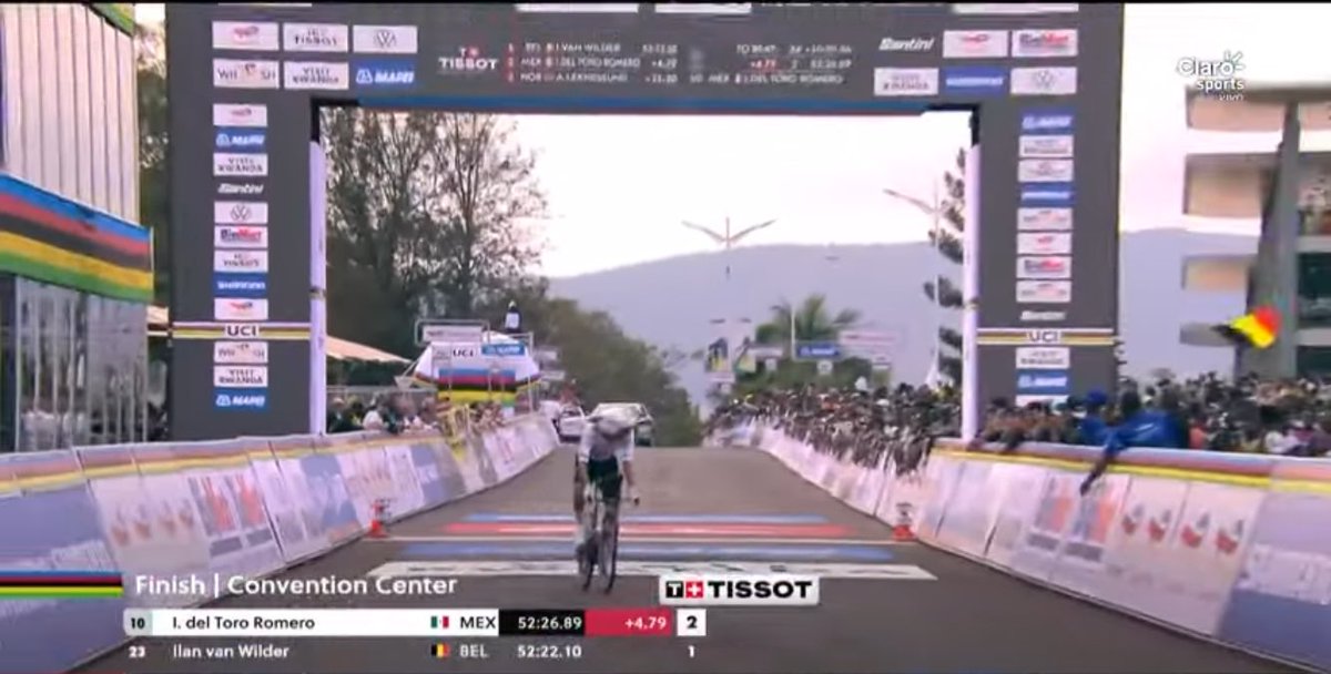 #CiclismoDeRuta

¡TOP-5! 🔝 

Pese a no ser un contrarrelojista élite, el mexicano 🇲🇽 finalizó en la 5º posición de la Prueba ITT en el Mundial de Ruanda 🇷🇼

👉 Se convierte en el PRIMER mexicano en estar en un Top-5 de la ITT

📅 El 28 correrá la prueba de ruta (RR)