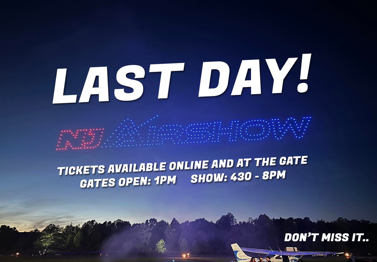 🚨 Last Day! 🚨
It’s your final chance to experience the NJ Airshow — drones, fireworks, lasers, jet truck, pyro &amp; world-class performers lighting up the skies in an airshow unlike any other.

🗓 Today, Sept 21 • Greenwood Lake Airport, West Milford, NJ
⏰ Gates open at 1 PM •