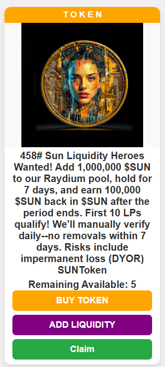 NftSunage's tweet photo. We have our first $SUN Liquidity Hero!! ❤️🔥❤️🔥❤️🔥
Huge thanks to dear @adri72 for claiming 5 LP missions @Access_Rewind!! 🥳🥳🥳
In 7 days, you’ll get 500,000 $SUN after verification!
Only 5 missions left—join the rise! 🌞
@AccessProtocol @TryIntelligence
#Solana #SUNToken #SundomRising