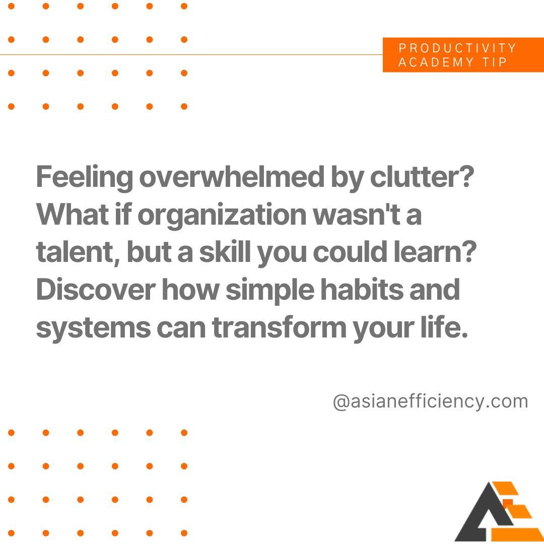 asianefficiency's tweet image. Stop guessing, start doing! Organization is a skill, not a birthright. Learn how planning, buffer time, and regular reviews can help you master your time and space. 

#ProductivityJourney #TimeManagement #Organized