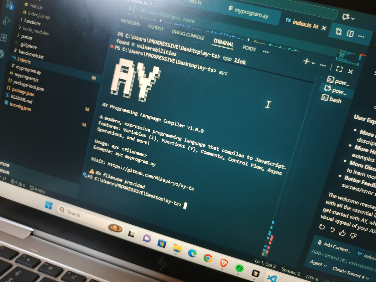 I have done it.
I built my own programming language 🔥, that transpiles to JavaScript.
I will be writing documentation soon and love for many to try it out.