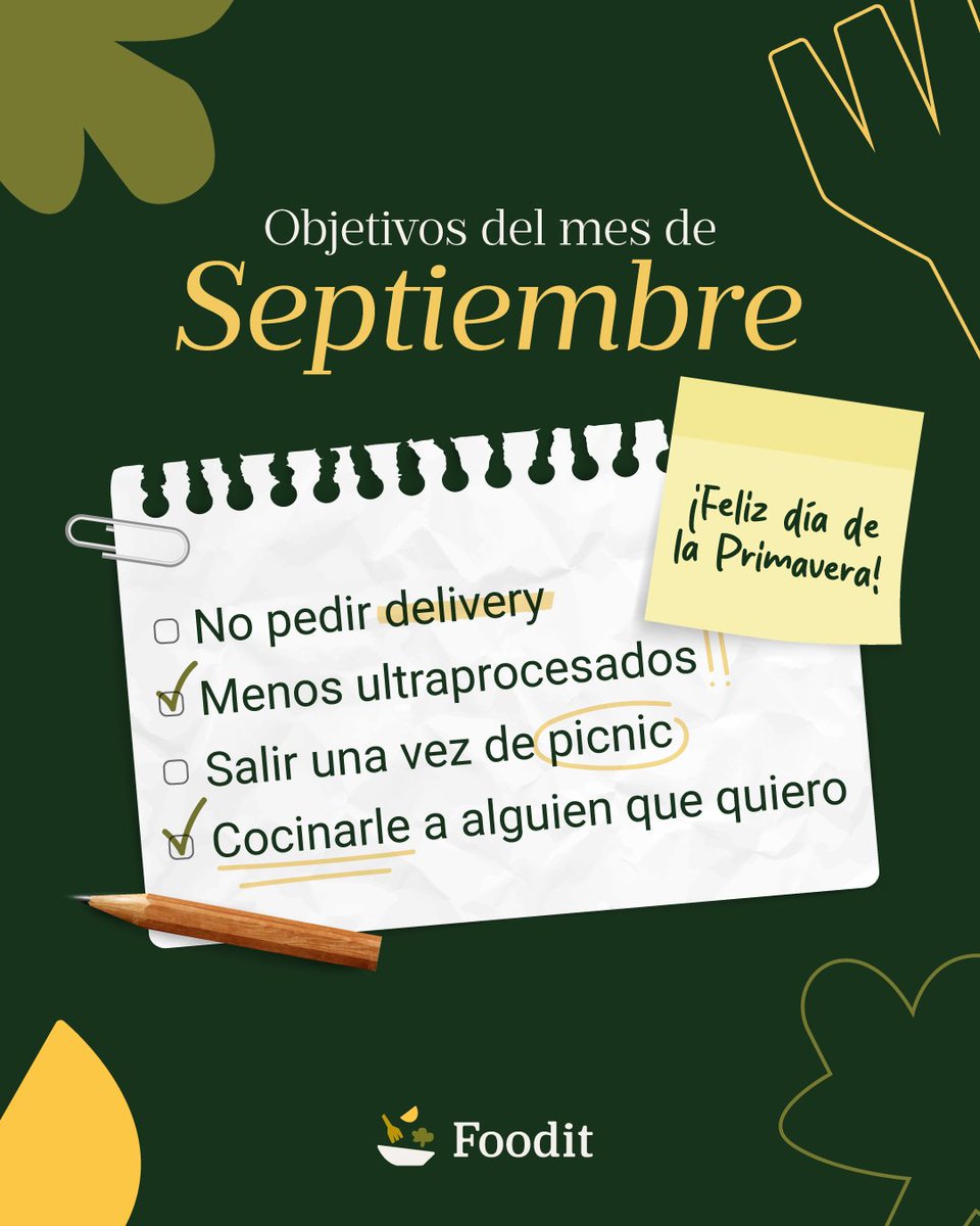 FOODIT_AR's tweet photo. Con la primavera, siempre llegan las ganas de renovarse. ☀️ Por eso, te proponemos estos objetivos para que arranques la estación con todo.

¿Te animás a sumarte a alguno o vas por todos? ¡Contanos en los comentarios! 👇 https://t.co/0RpTTJ0wt9