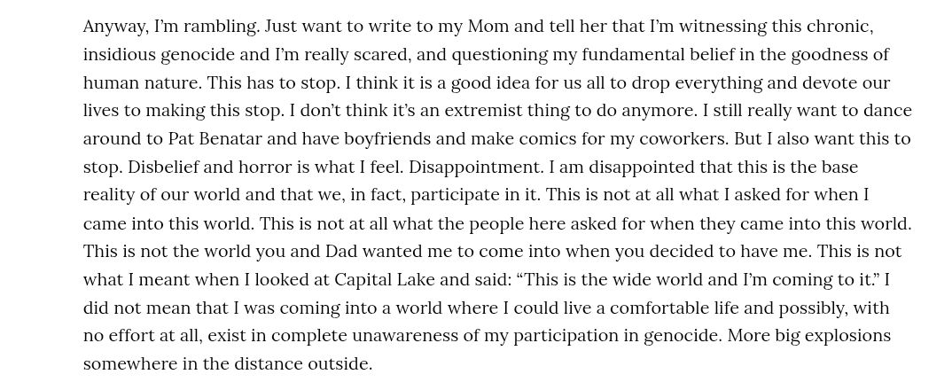 itsborjiee's tweet photo. my frustration, summarized in a letter written by rachel corrie (an american activist bulldozed by the israeli military 20 years ago) https://t.co/m5OQnC47SI