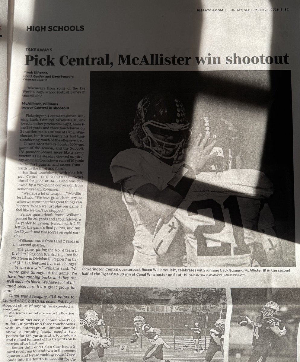 Great write up <a href="/DispatchPreps/">Columbus Dispatch Preps</a> after a great team win!!! <a href="/PCTigerFootball/">PCtigerfootball</a> <a href="/AllenTrieu/">Allen Trieu</a> <a href="/SWiltfong_/">Steve Wiltfong</a> <a href="/Birm/">Jeremy Birmingham</a> <a href="/Mark__Porter/">ScoutingOhio.com - 247 Sports - Bucknuts</a> <a href="/adamgorney/">Adam Gorney</a> <a href="/coachH2bwill/">Brandon Williams</a> <a href="/DJRSwework/">Darren Junior Recruiting Source LLC.</a>