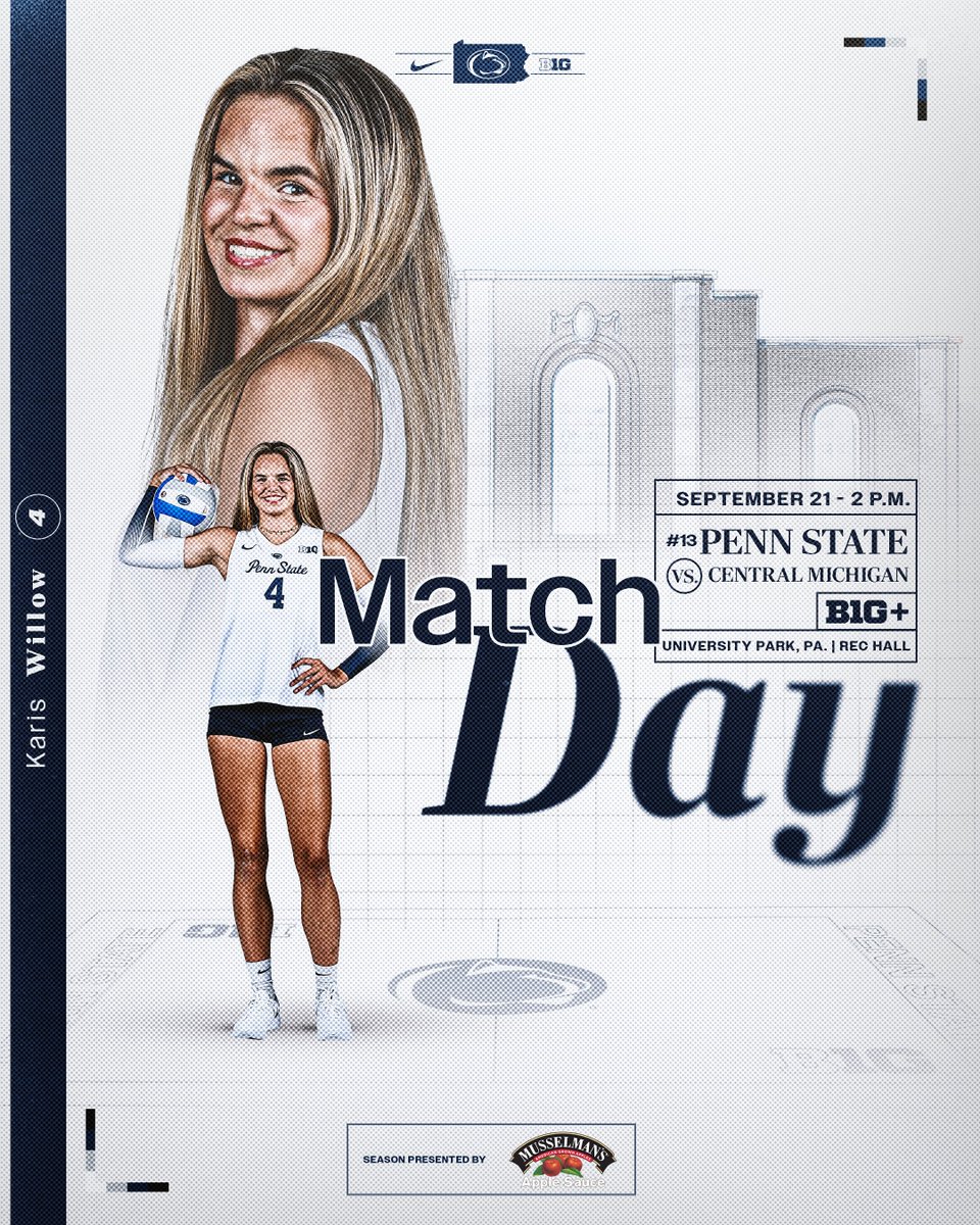 𝙋𝙚𝙣𝙣 𝙎𝙩𝙖𝙩𝙚 𝘾𝙡𝙖𝙨𝙨𝙞𝙘 - 𝙋𝙖𝙧𝙩 𝙏𝙬𝙤

🆚 Central Michigan
📍 Rec Hall
⌚️ 2 p.m.
📺 bigtenplus.com/en-int/livestr…
📊 stats.statbroadcast.com/broadcast/?id=…

#WeAre