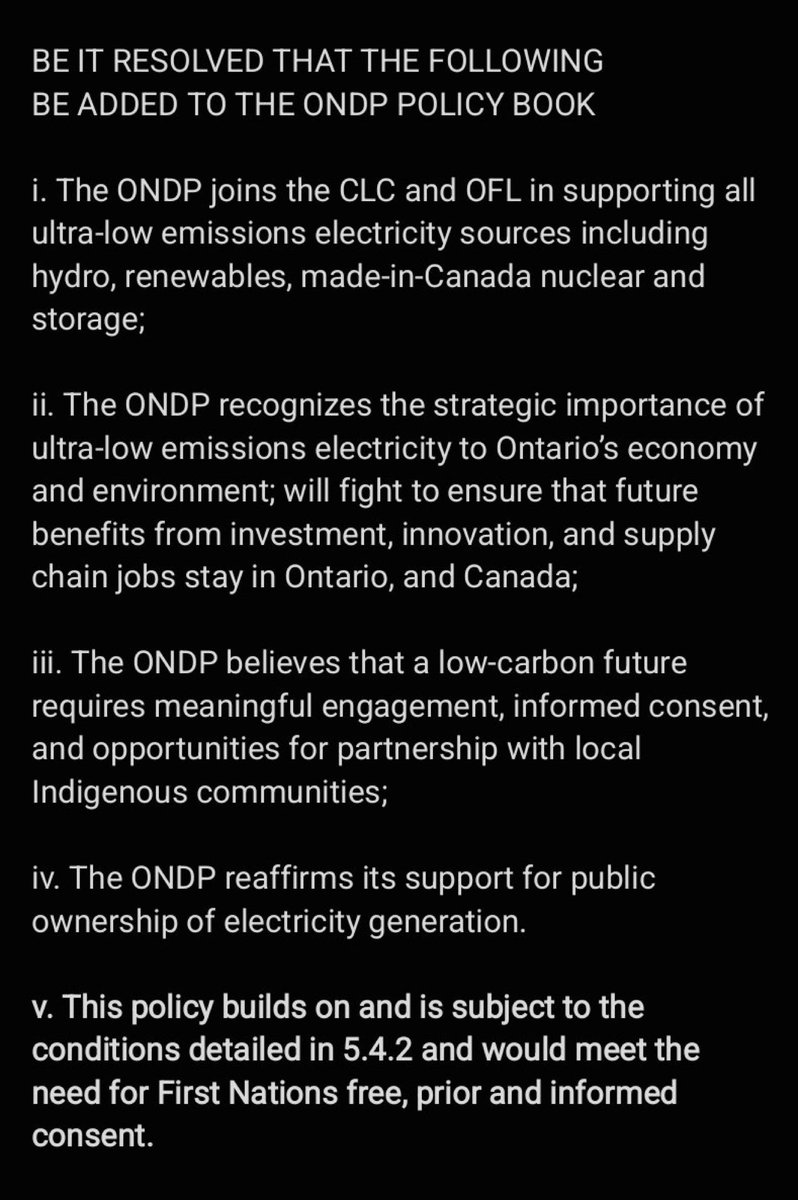 A historic day at the Ontario NDP Convention. The ONDP supports all ultra-low emissions electricity sources including Nuclear.