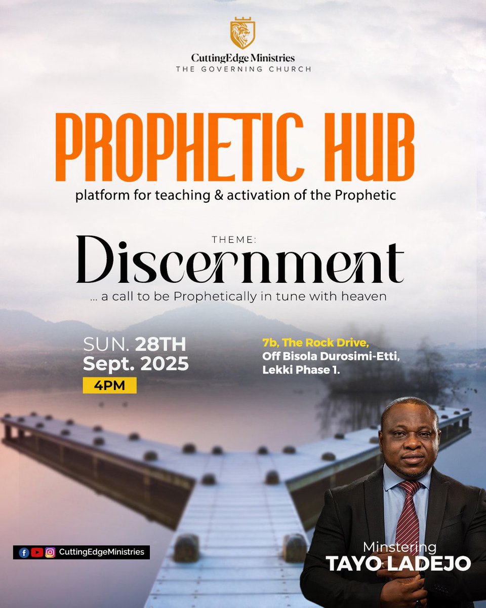 As sojourners in a world loud with antagonism and distraction, believers cannot afford to drift. Discernment is our shield, our lens, and the prophetic posture that aligns us with heaven’s voice.

Come ready to rise above the noise.

&gt;&gt;More details on the banner&lt;&lt;

#PropheticHub