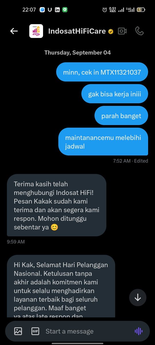 Caezaria's tweet photo. kapok bgt pilih wifi @HiFicare, bulan September ini sering banget trouble. super gila penangananya lambat bgt ((gemes🙄)). report dari teknisi waktu aku lapor awal bulan itu katanya kabelnya putus. lalu kemarin juga report lagi dengan kondisi yg sama kabelnya putus. hmmm https://t.co/ywAeH1j68I