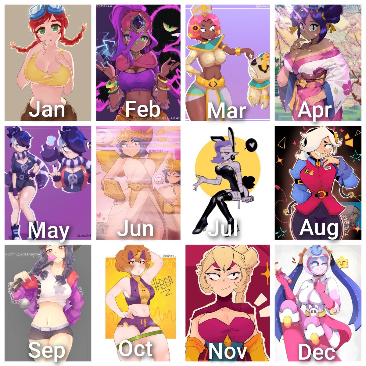 Comment your brawl waifu according to your birth month. <a href="/Sergeant_Clash/">Sergeant Clash</a> <a href="/ResponseBrawl/">Response</a> ❤️