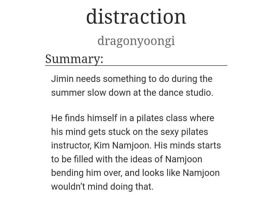 "distraction"

Words: 8.4k
by <a href="/DRAGONYOONGl/">hailey 🍸 #reverxe</a>

💕 archiveofourown.org/works/24001216