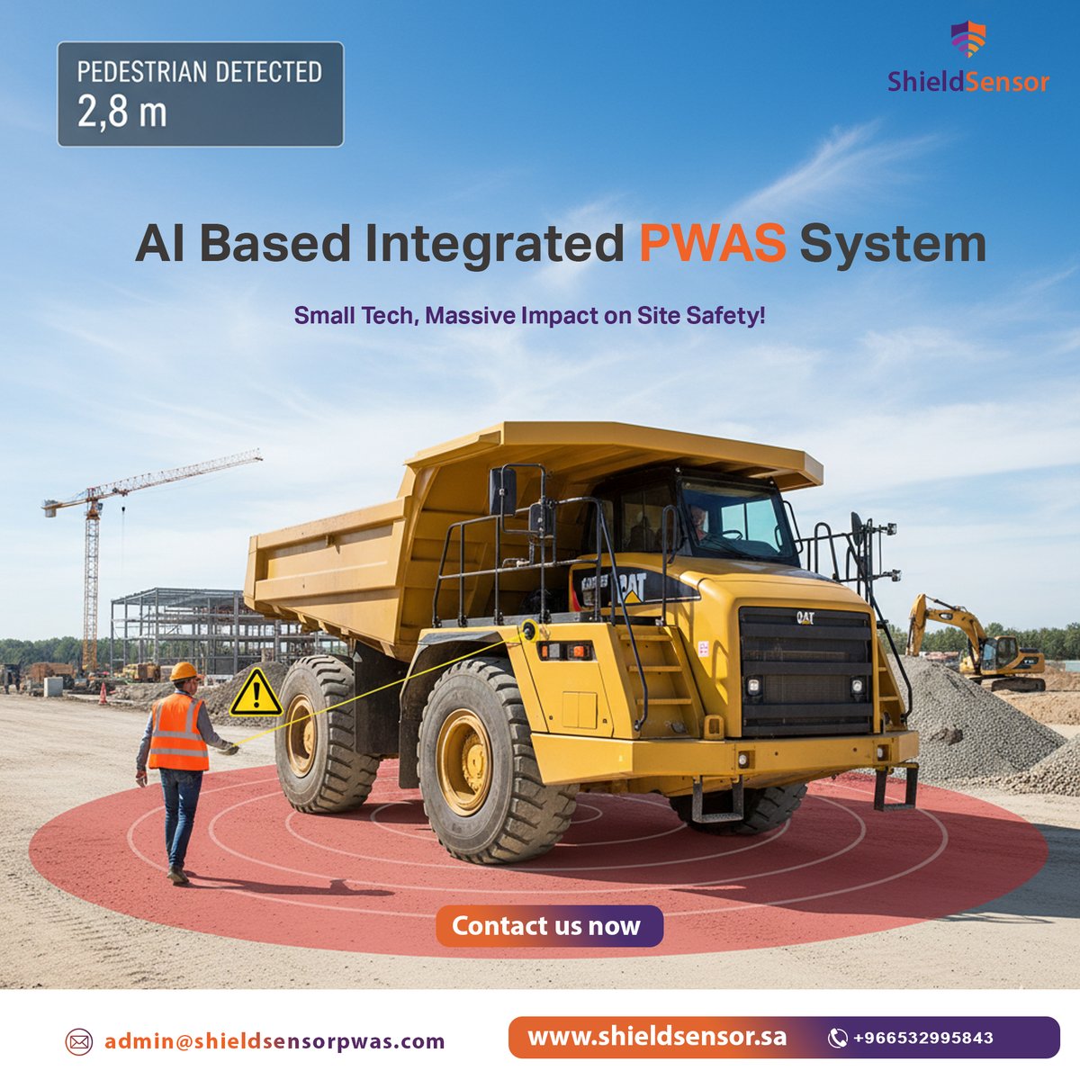 ShieldSensor's tweet image. Shield Sensor’s AI-Based Integrated Proximity Warning &amp;amp; Alert System (PWAS) goes beyond traditional alarms by intelligently detecting workers, vehicles, and obstacles in real time.

🌐 shieldsensor.sa

#ShieldSensor #PWAS #ProximityWarningSystem #WorksiteSafety