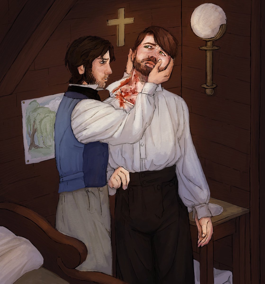 greensundog's tweet photo. my art for werewolfone (on tumblr)’s @TerrorBigBang fic, lenore loves me dead!! read it here: https://t.co/JcpSf8juJ8!! spooky happenings and jirving 🤩🤩 https://t.co/33yaVTGSm8