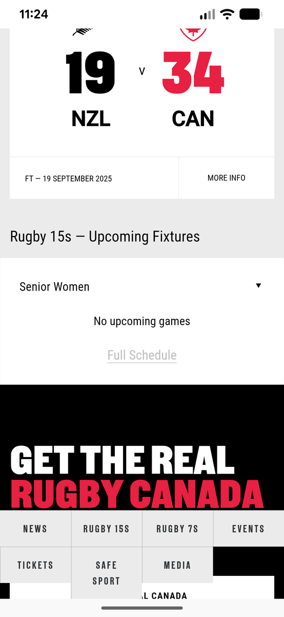 Martin_Healy's tweet photo. @RugbyCanada who's running your website? No Senior Women's Fixtures? Give me a break! https://t.co/byXtu9KXXy