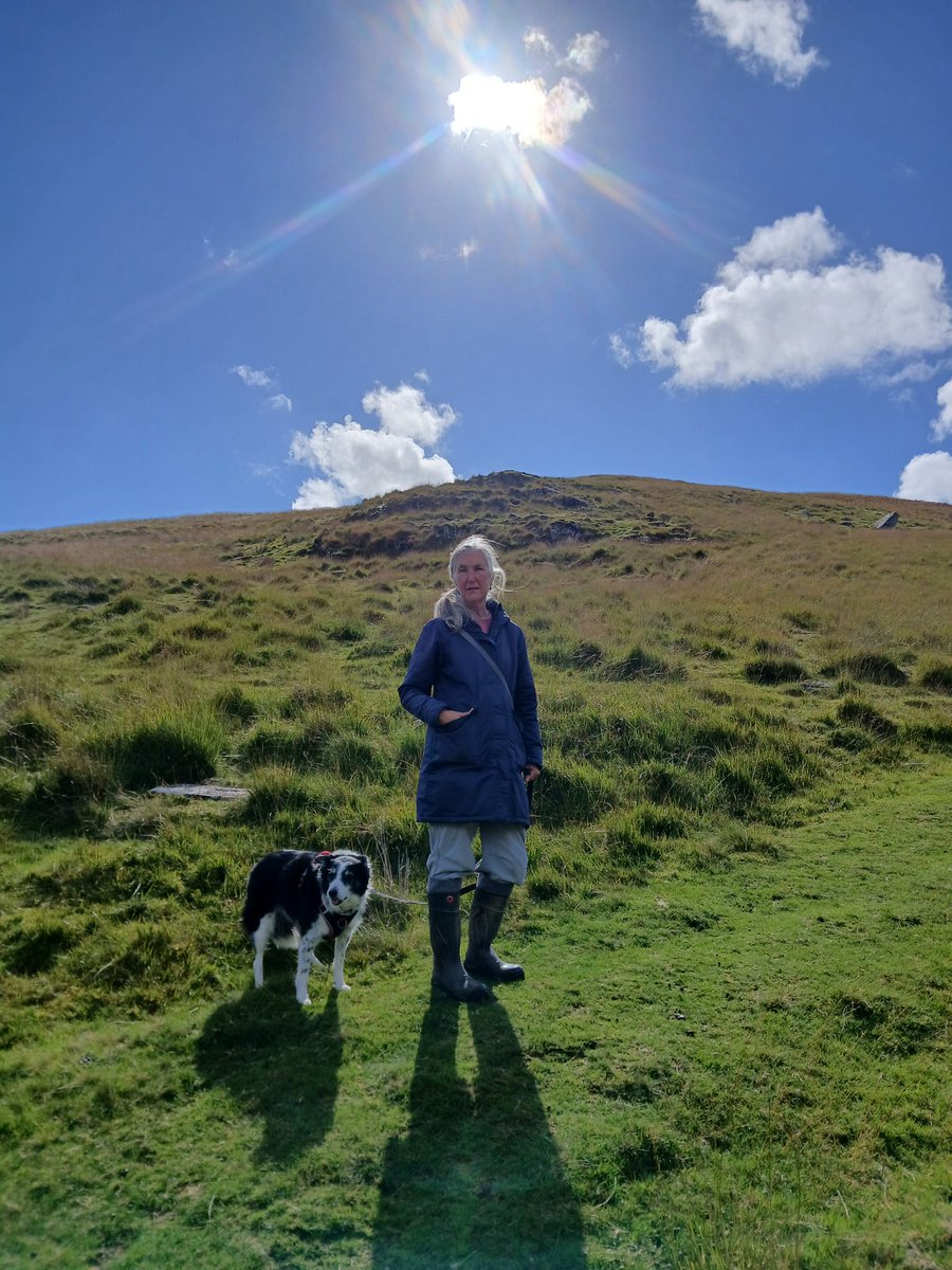 Jill with Suzie also known as Lucy. Up in the hills. Elan Valley today.