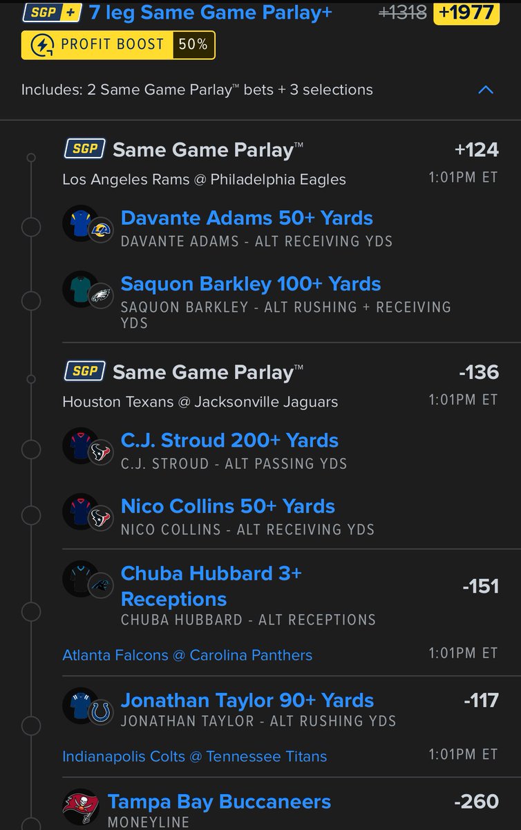 PaulPickz's tweet photo. NFL PARLAYS 🚀🏈🚀🏈

Let’s cash today!!!

#NFL #fanduel #football #sportsbettingtwitter #betting #DraftKings #bets #Freepicks #GamblingX #GamblingTwitter https://t.co/i8JGcB70Bc