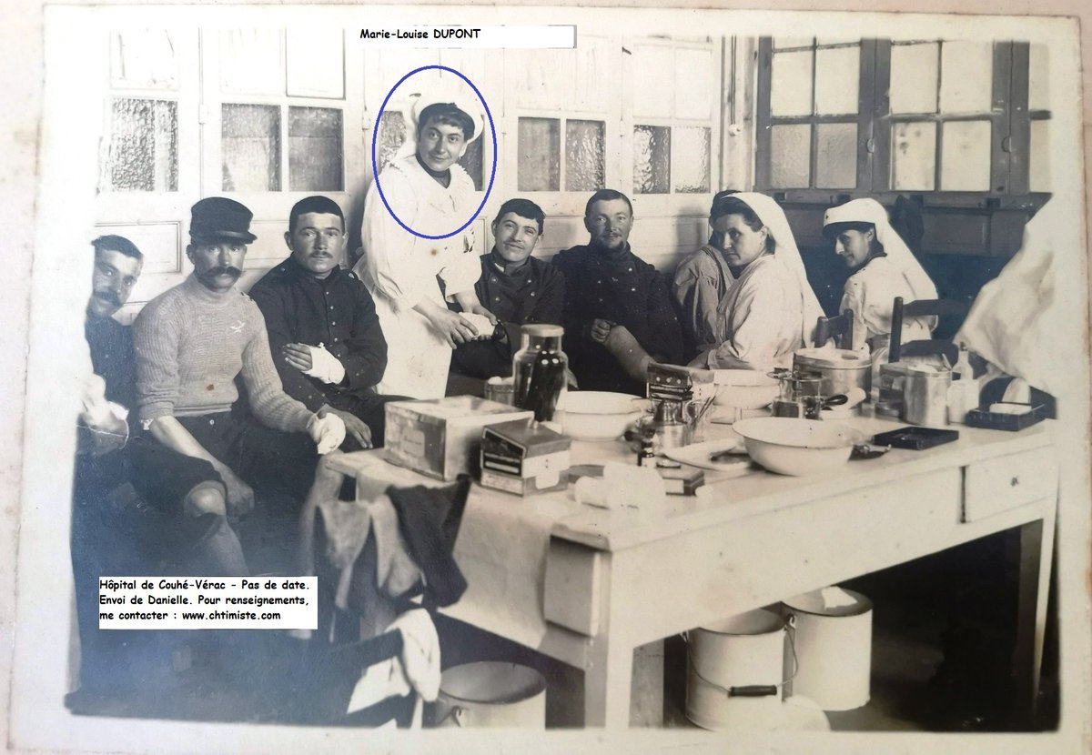 Hôpital de Couhé-Vérac (Vienne) - lnfirmière-chef Marie Louise Dupont née le 18/10/1878 à Couhé (86) - Louis RABAULT  Merci à Danielle #Chtimiste