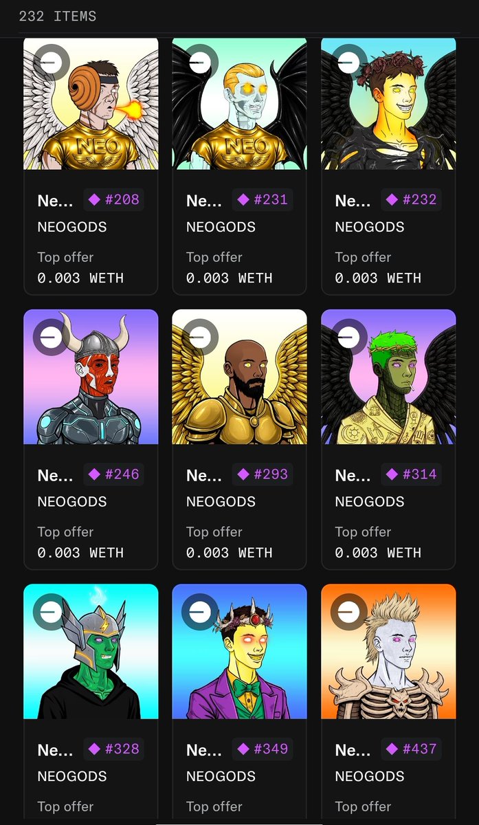 A few <a href="/neogodsNFT/">NEOGODS</a> from my collection !!!