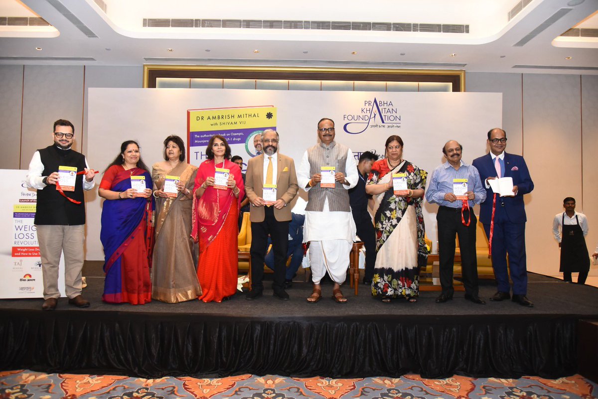 An engaging session of #Kitaab in Lucknow marked the launch of ‘The Weight Loss Revolution’ by Dr. Ambrish Mithal &amp; Shivam Vij. 

The book was formally launched by Chief Guest, Hon’ble Deputy Chief Minister Shri Brajesh Pathak; Guest of Honour, Dr. Soniya Nityanand; the author,