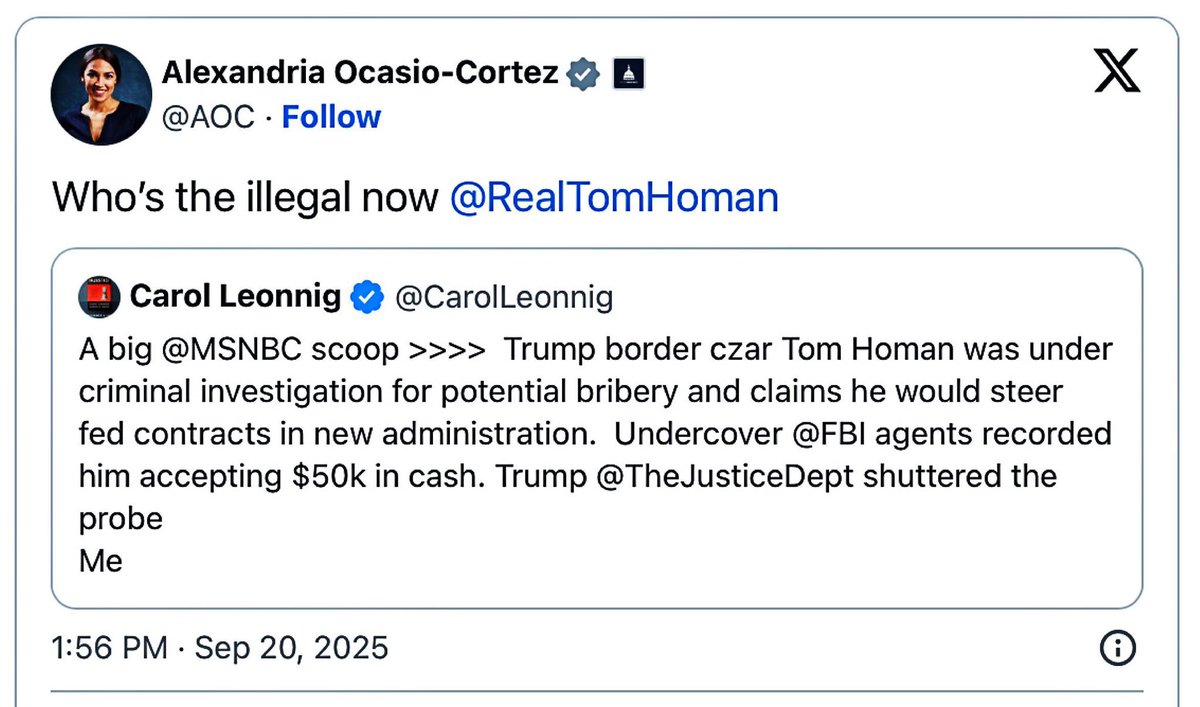 AOC is trolling Tom Homan.