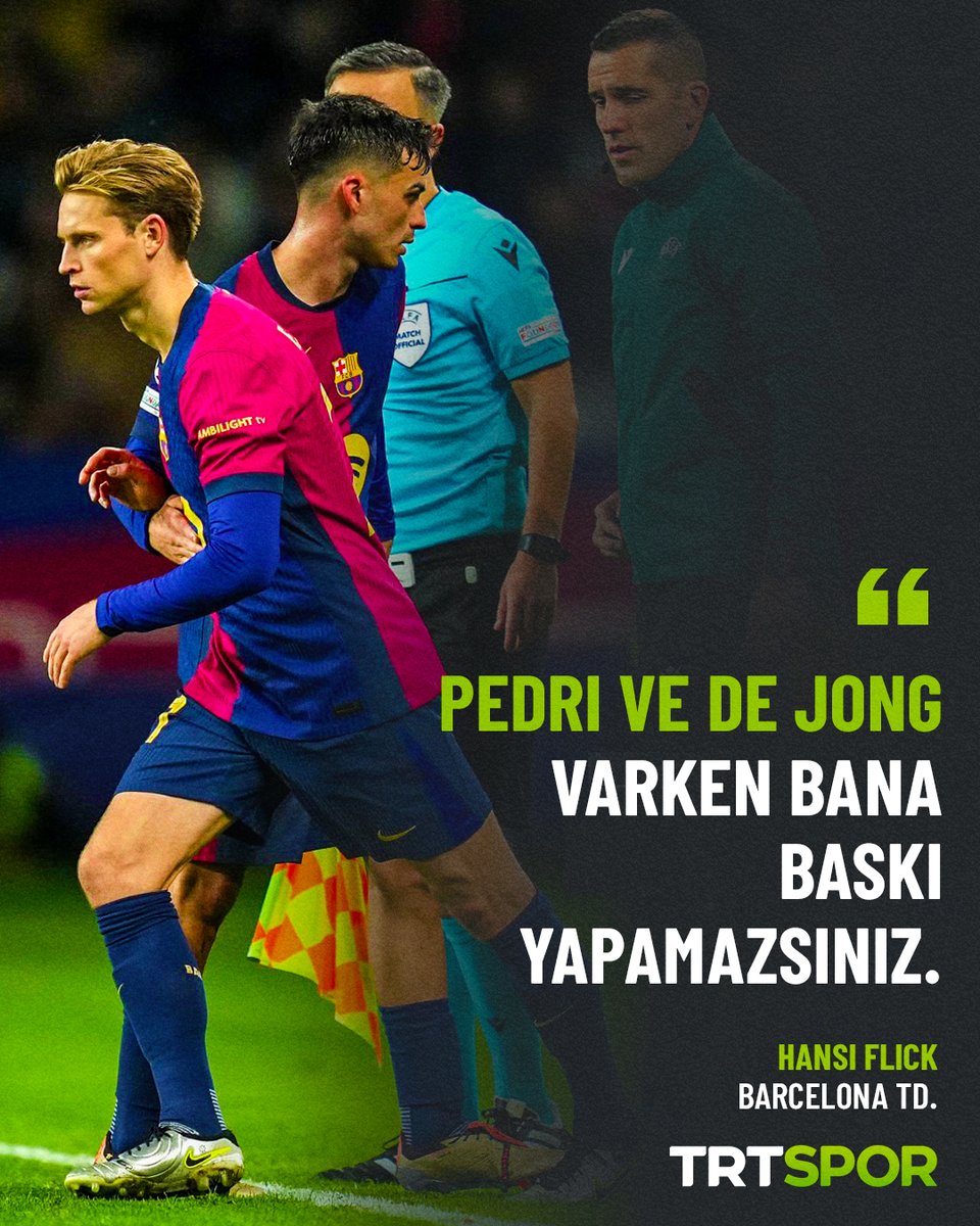 trtspor's tweet photo. 🗣Hansi Flick: “Pedri ve De Jong varken bana baskı yapamazsınız.” https://t.co/cPwKeEv4dY