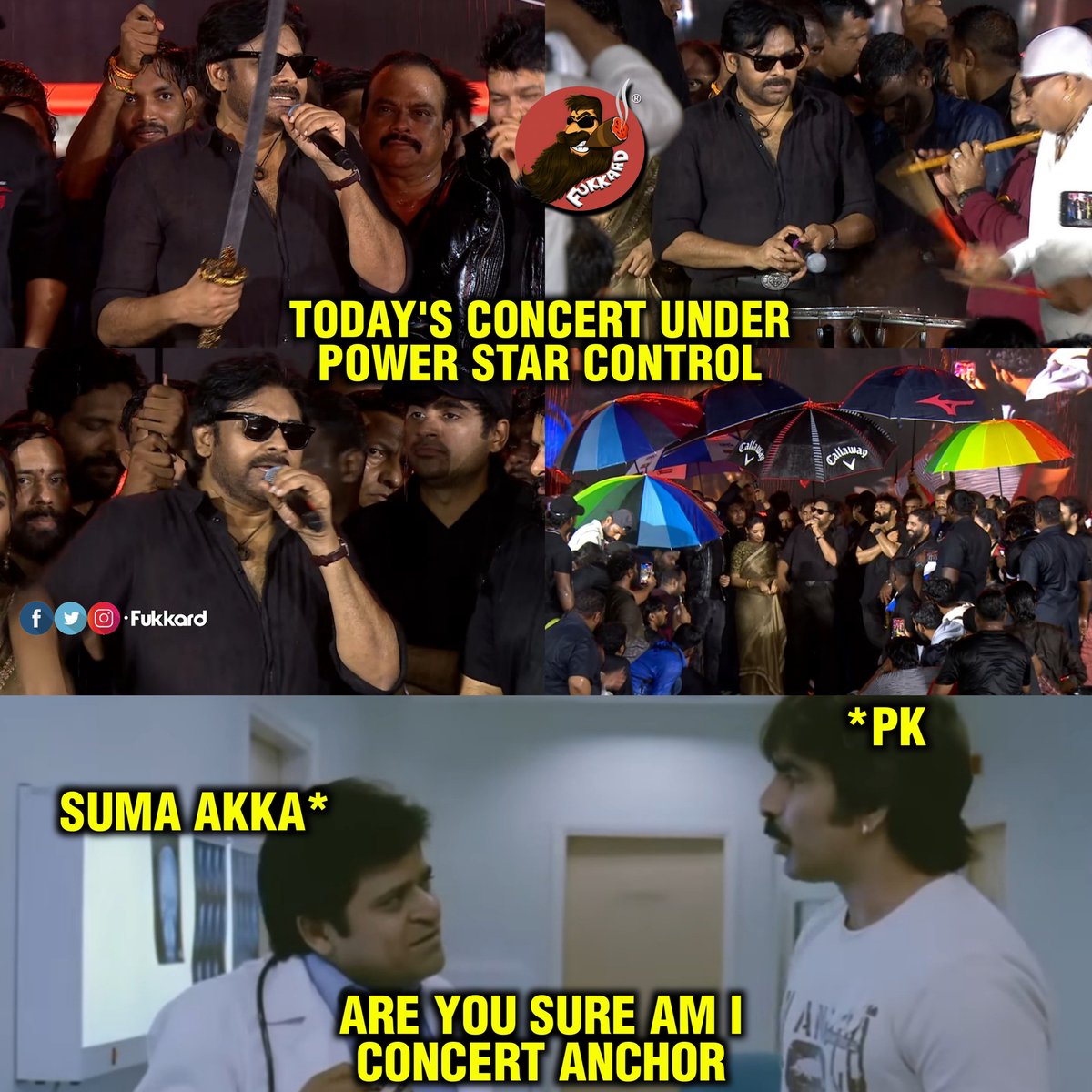 Fukkard's tweet image. 😂😂

#PawanKalyan #OGPreReleaseEvent