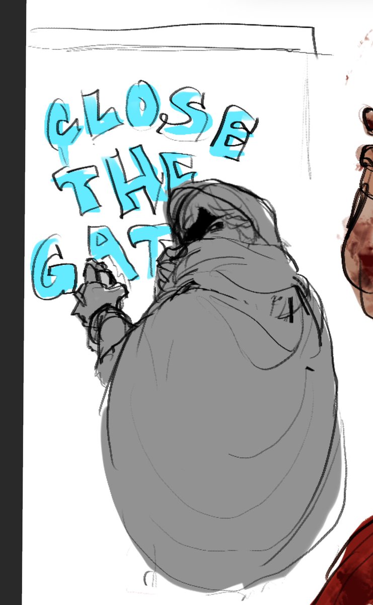 elly1ot's tweet image. 🥹🥹🥹b nice to him ok? His name is The Artist and he doesn’t like the Iron Gate and big fan of Pizza Guy. He likes to paint and graffiti anti-iron gate art on any surfaces hoping Pizza Guy would come across and see it,, (he does this while hiding his identity)