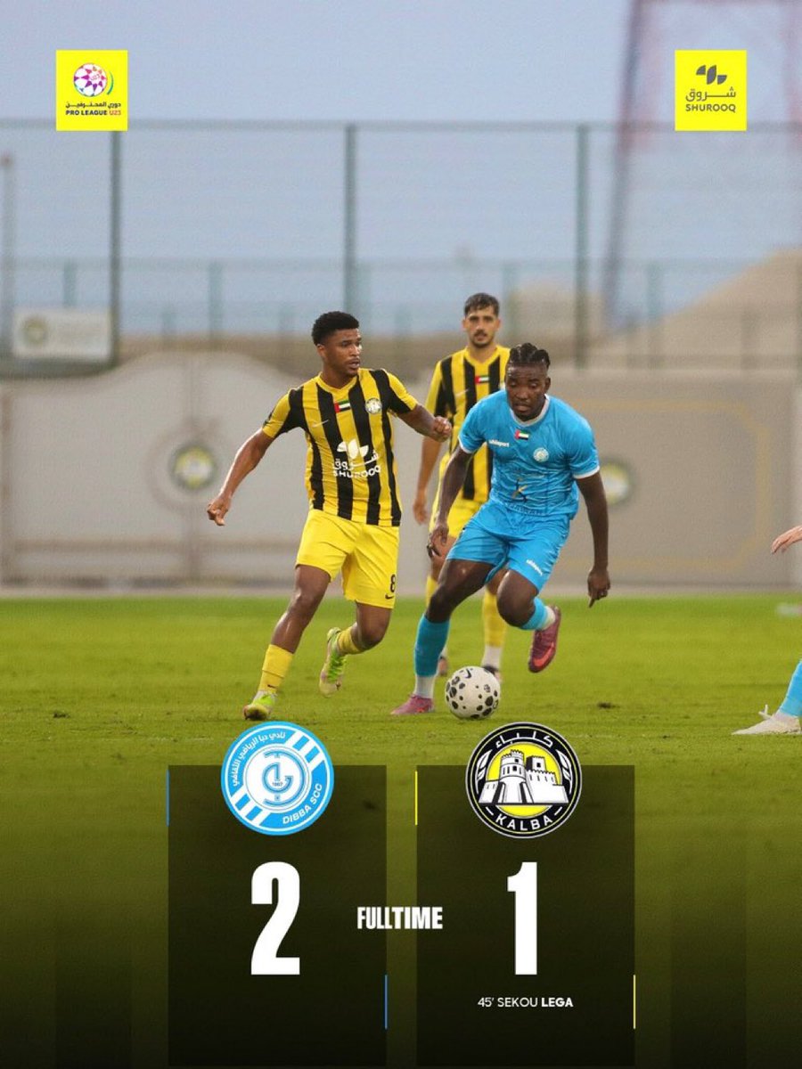 KalbaFCE's tweet photo. Full-Time

Kalba 1-2 Dibba 

U-23 Professional League https://t.co/MtZkGC8cOz