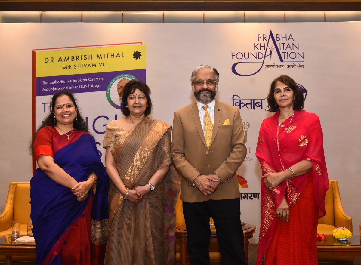 A memorable evening at #Kitaab Lucknow-

The launch of ‘The Weight Loss Revolution’ brought forth valuable conversations on health &amp; lifestyle with authors Dr. Ambrish Mithal &amp; Shivam Vij.

This session was hosted by Prabha Khaitan Foundation in association with B.P. Halwasiya