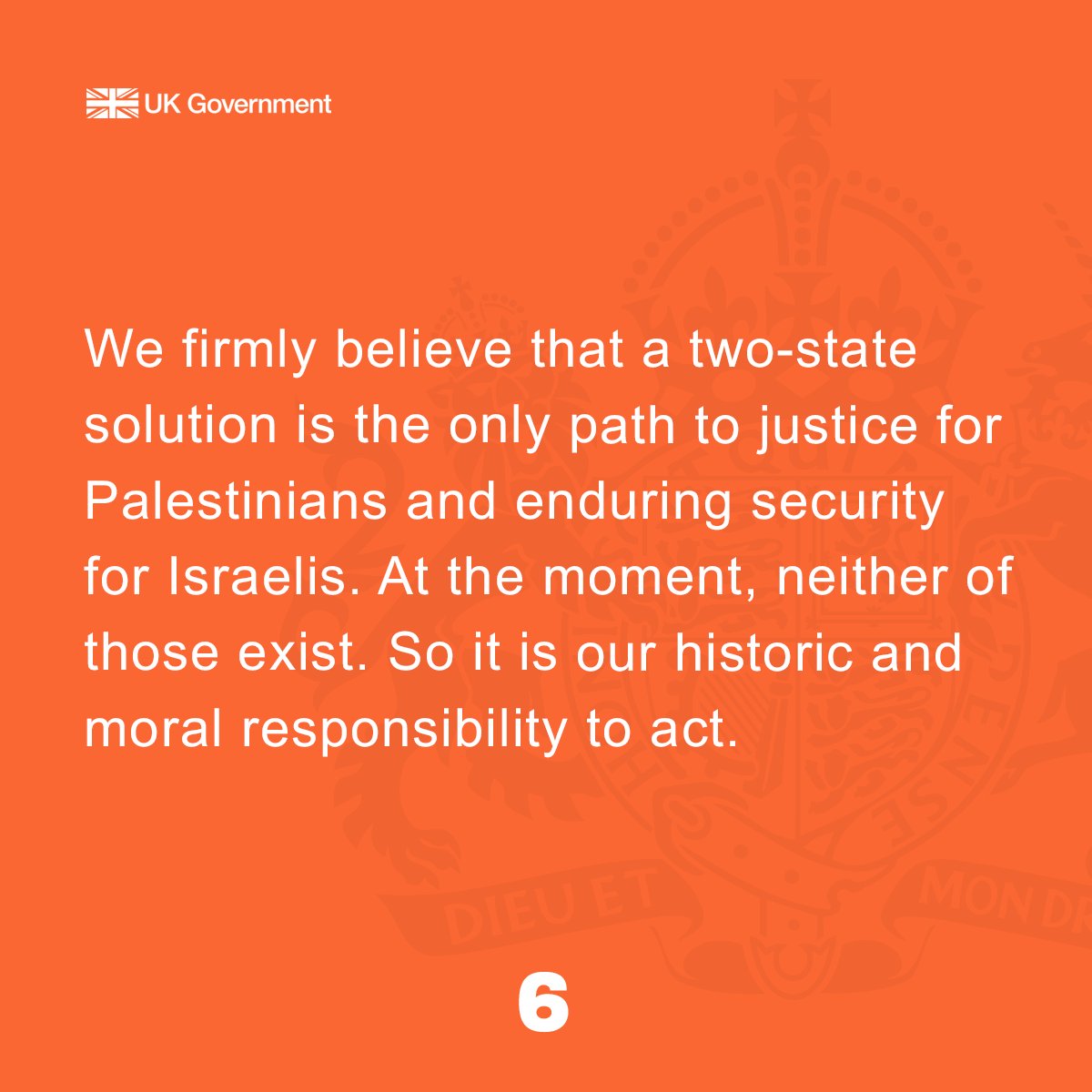 We firmly believe that a two-state solution is the only path to justice for Palestinians and enduring security for Israelis. At the moment, neither of those exist. So it is our historic and moral responsibility to act.