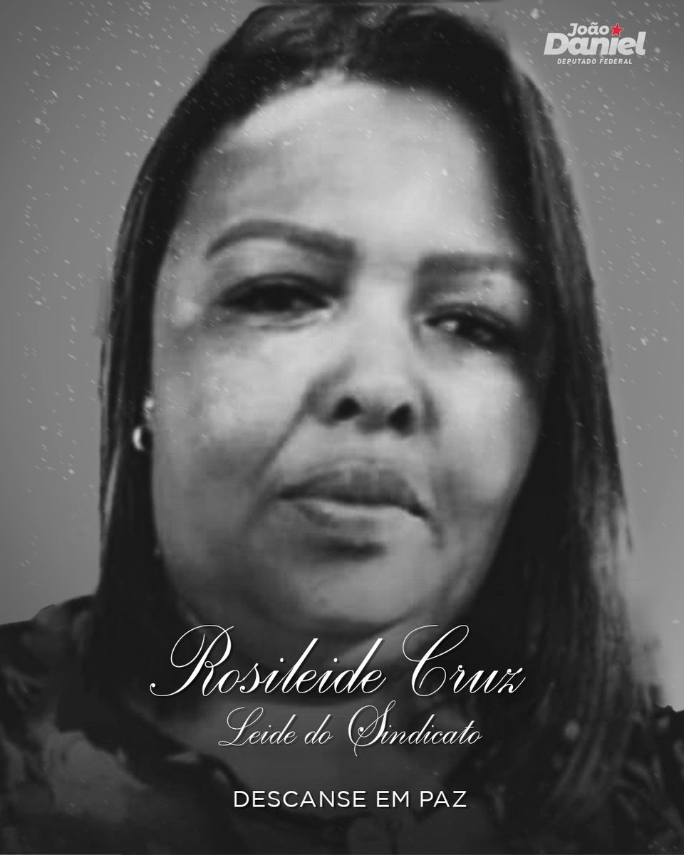 Recebi com imensa tristeza a notícia da partida de Rosileide Cruz, nossa querida amiga Leide do Sindicato. Mulher de luta, presidente do STR de Itaporanga e do PT municipal, deixou um legado de coragem, justiça social e compromisso com os trabalhadores. 🌹✊