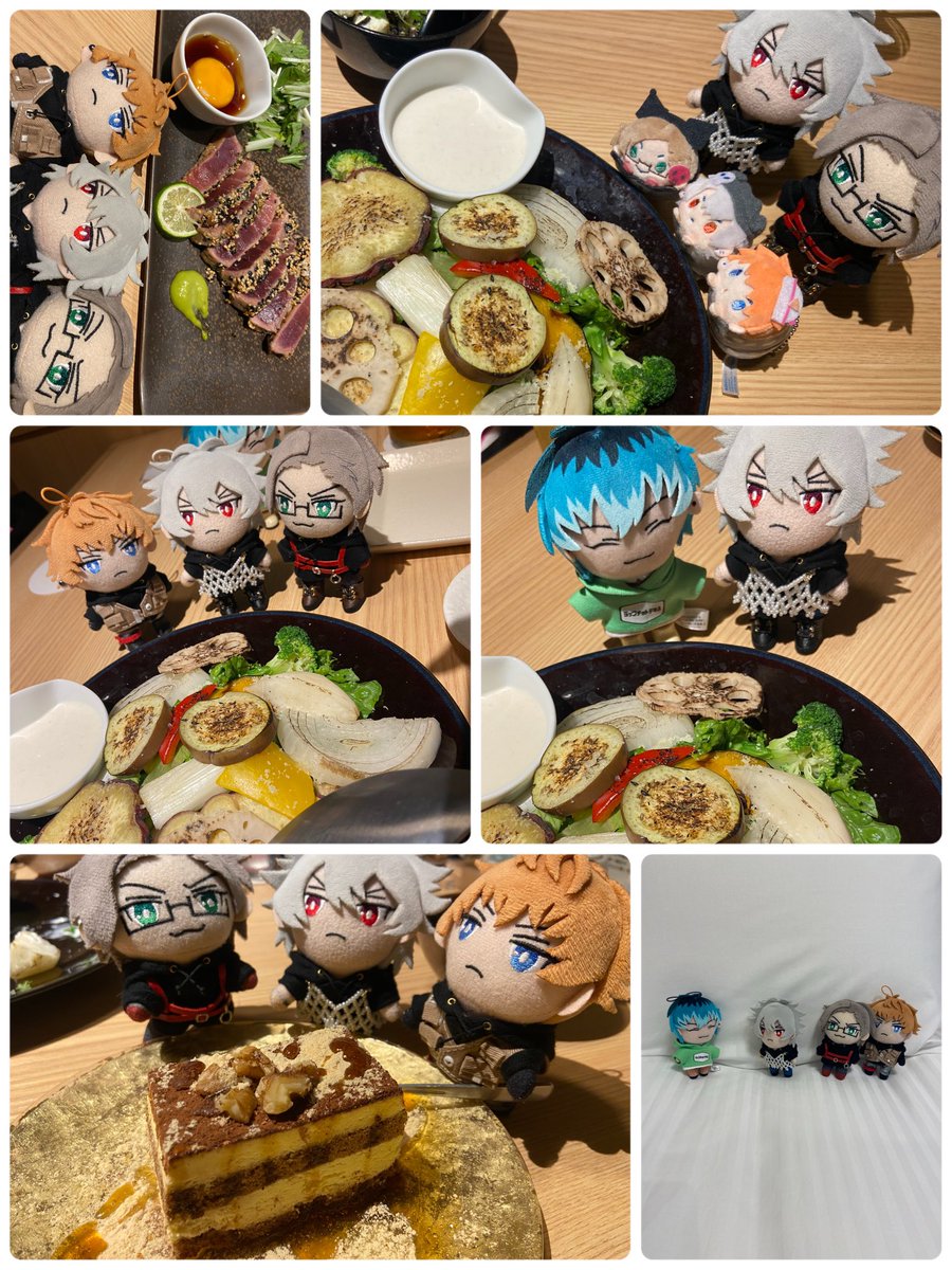 橘さんと打ち上げしてもらいました！（お互い本日の参戦先は違う笑💙Liveとステ🩷）
まめちゃん達は橘さんちの子です💙
良いお店でした〜😋🍚

そして恒例、帰れる距離なのにホテル泊！🏨たのし〜〜