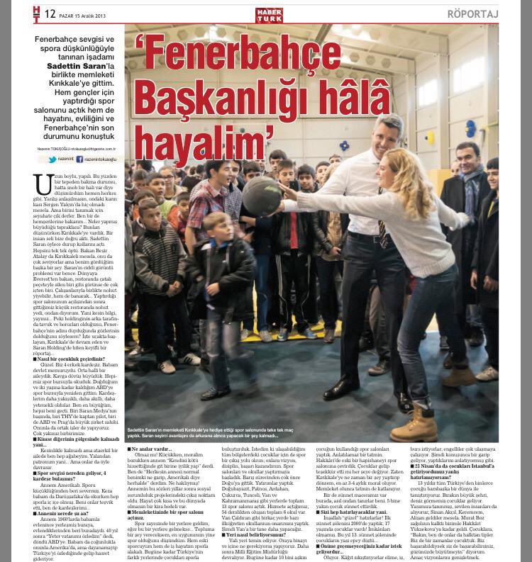 On yıl önceki röportajımız 💙💛 hayırlı olsun, çoook çok sevindim ve yaşa Fenerbahçe #sadettinsaran