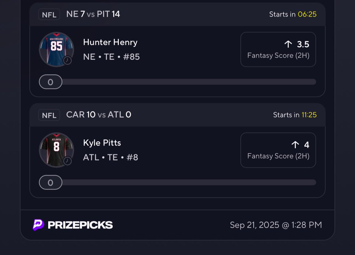 KillaPicks_'s tweet image. #secondhalf #NFL #TightendUniversity 

prizepicks.onelink.me/gCQS/shareEntr…