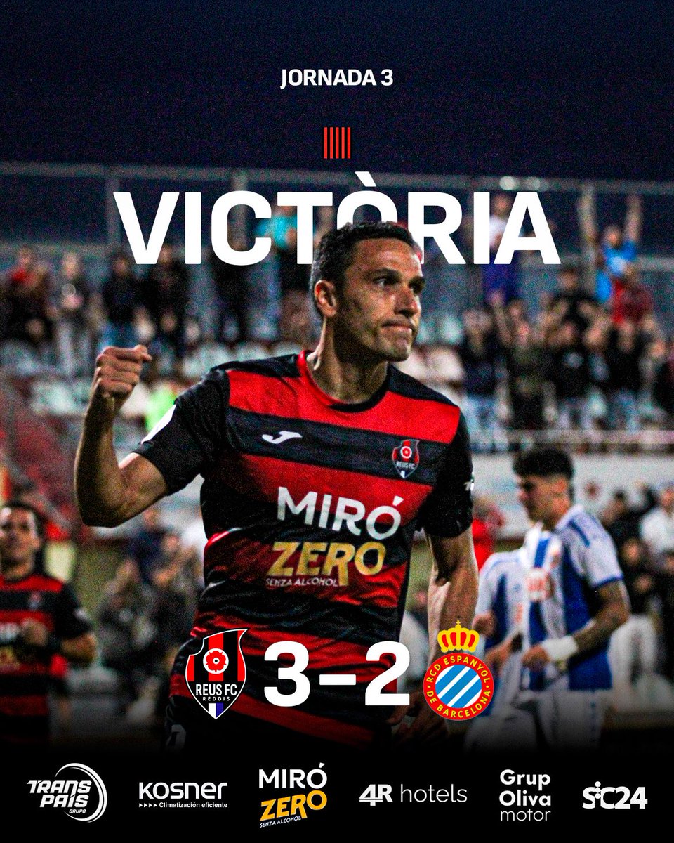 FINAAAAAAAAAL! ❤️🖤

⚽️ Xavi Molina (60’)
⚽️ Ricardo Vaz (66’)
⚽️ Ramon Folch (84’)