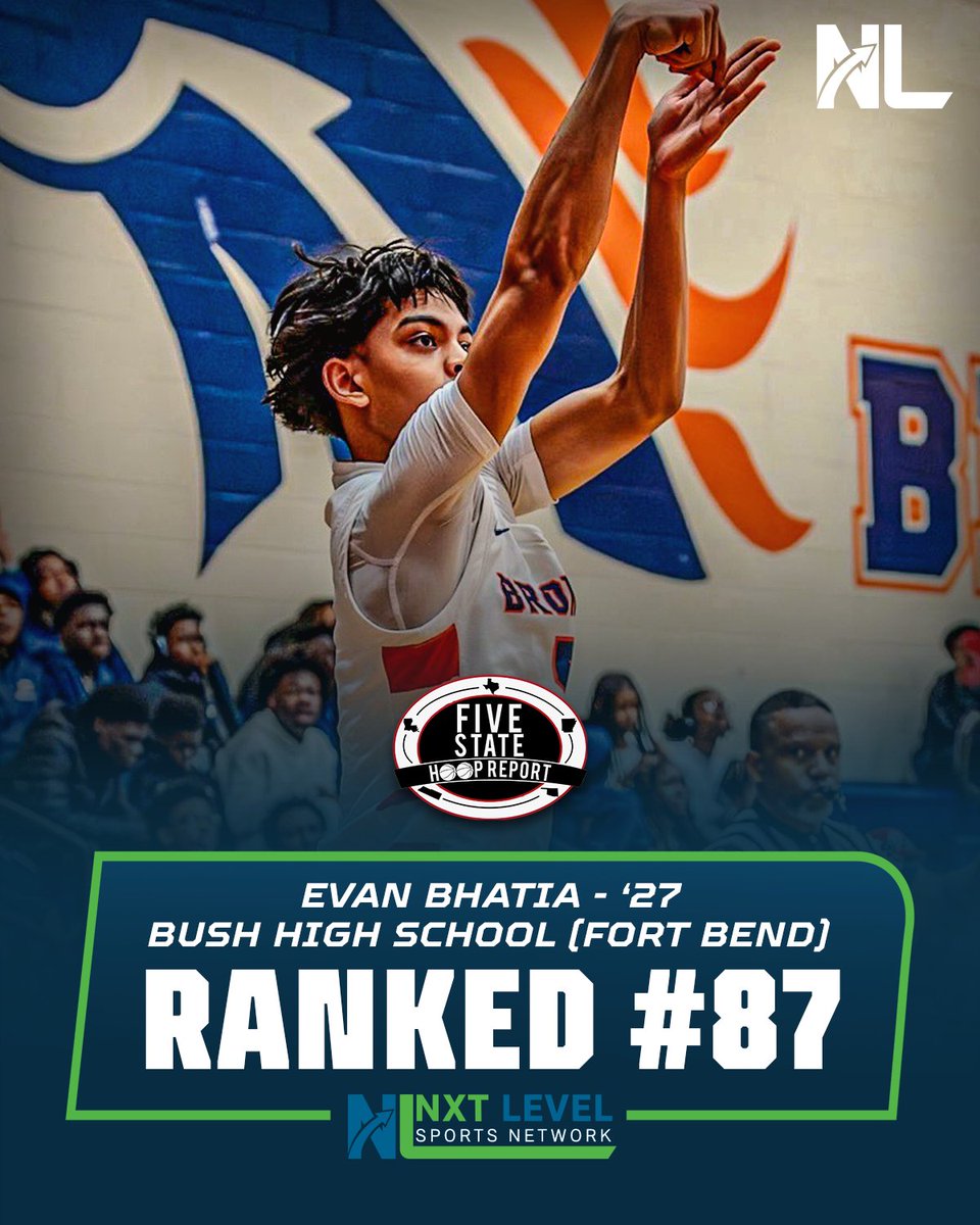 NXTLevelSN's tweet image. 🚨 Five State Hoop Report Ranking 🚨

Evan Bhatia (@Evan_Bhatia) — ’27 — Bush High School (Fort Bend)

📝 Ranked #87 in Texas!

#NXTLevel | @NXTLevelSN | @5_report
⬇️