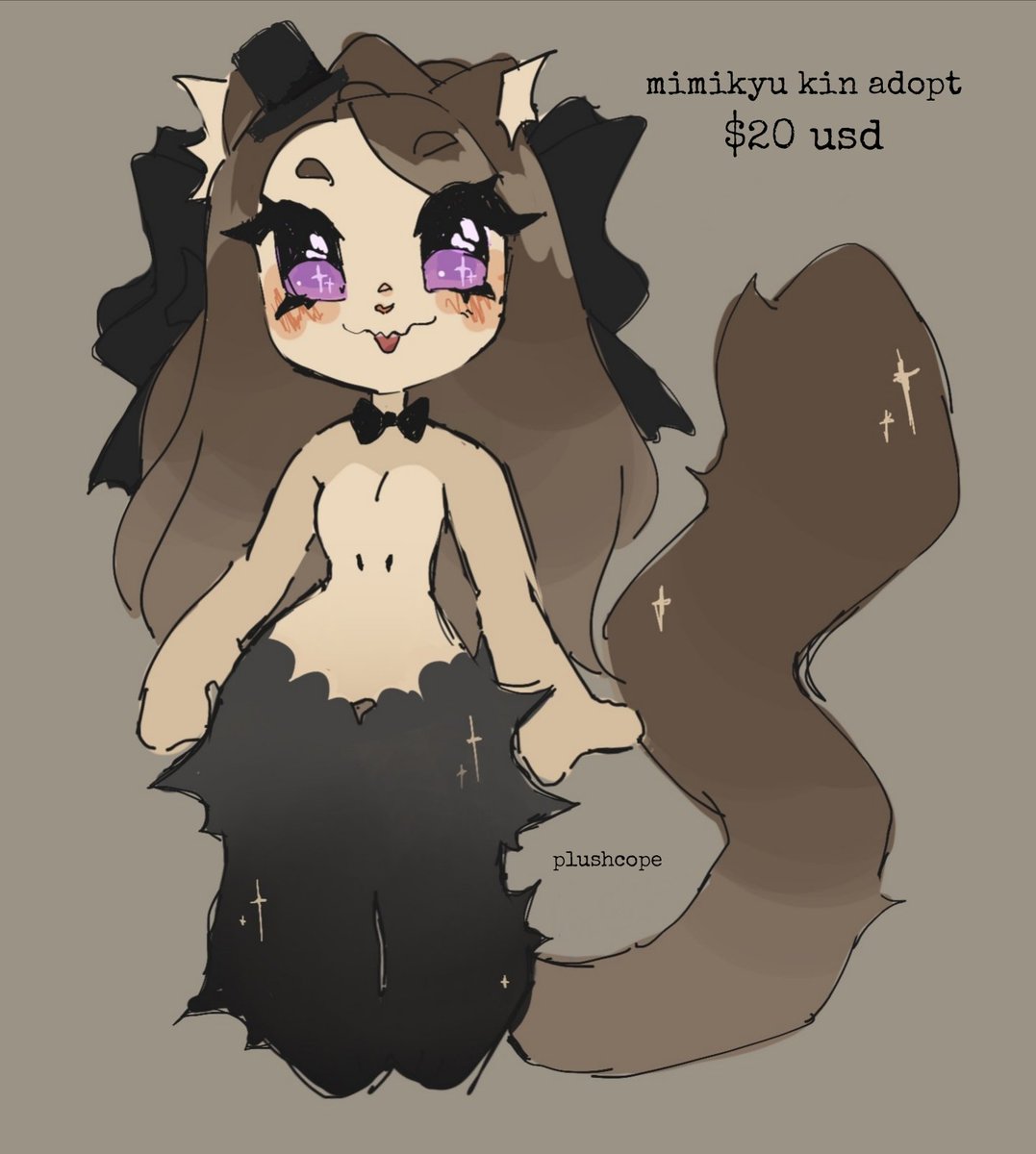 plushcope's tweet image. mimikyu ad♡pt I made a while ago and don&apos;t think ever s♡ld! 👻*+｡♡