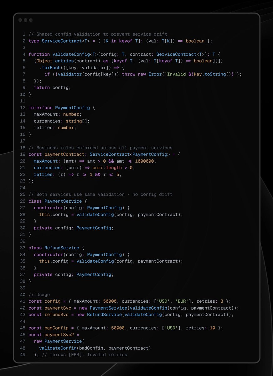 KaraBharat's tweet image. ⚡️ TypeScript&apos;s `keyof` operator + mapped types: Generate type-safe validation logic!

See it in action 👇 
#TypeScript #WebDev #JavaScript
