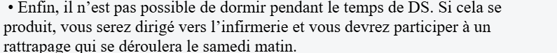 Je découvre le règlement des DS au lycée.
Il y a vraiment des élèves qui dorment pendant les DS ?