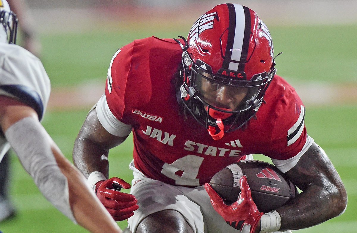 CamMellor's tweet image. Our highest-graded Group of Five RBs so far this season:

1) Cam Cook, Jacksonville State: 82.0
2) Robert Henry Jr., UTSA: 81.3
3) Dontae McMillan, EMU: 80.9
4) Dylan Riley, Boise State: 80.2
5) Rashod Dubinion, App State: 79.6
6) Jo Silver, Delaware: 79.5
7) Lincoln Pare, Texas…