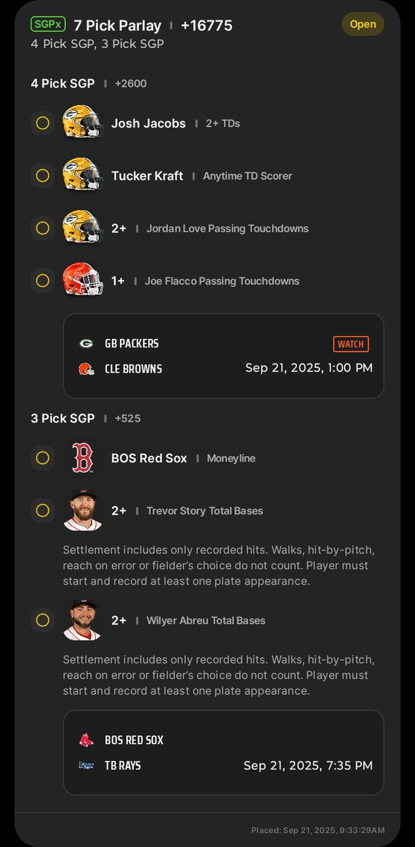 wking61713's tweet photo. Check out this 2-leg SGPx I just placed on DraftKings! https://t.co/WfgKtR5qGU https://t.co/t0mWknbvpK