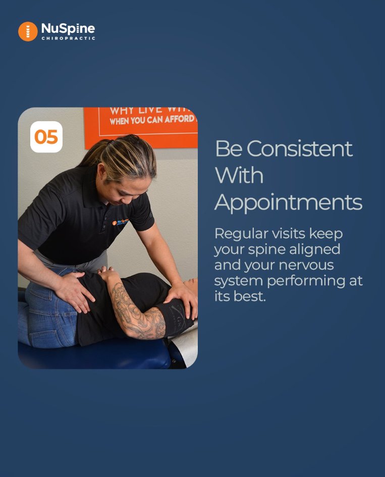 "Tip #5 to Improve Your Chiropractic Visits" 🩺🧑🏻‍⚕️

5) Keep up with regular appointments for long-term spinal health.

Book your next visit today and keep your spine performing at its best.

$29 New Patient Special!
#fitnessaddict #selfcare #FeelGoodFriday #athletic #performance