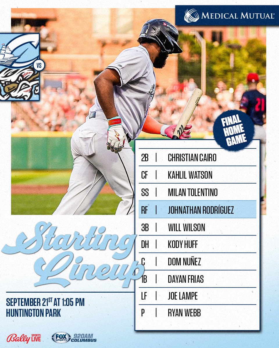 One last ride 

🆚: Omaha Storm Chasers
⏰: 1:05pm
🚪: 12:00pm
📍: Columbus, OH
🏟: Huntington Park
📻: Fox Sports 920
🖥️: Bally Live
💻 &amp; 📱: bit.ly/CLB23Radio
📸: Sarah Harris