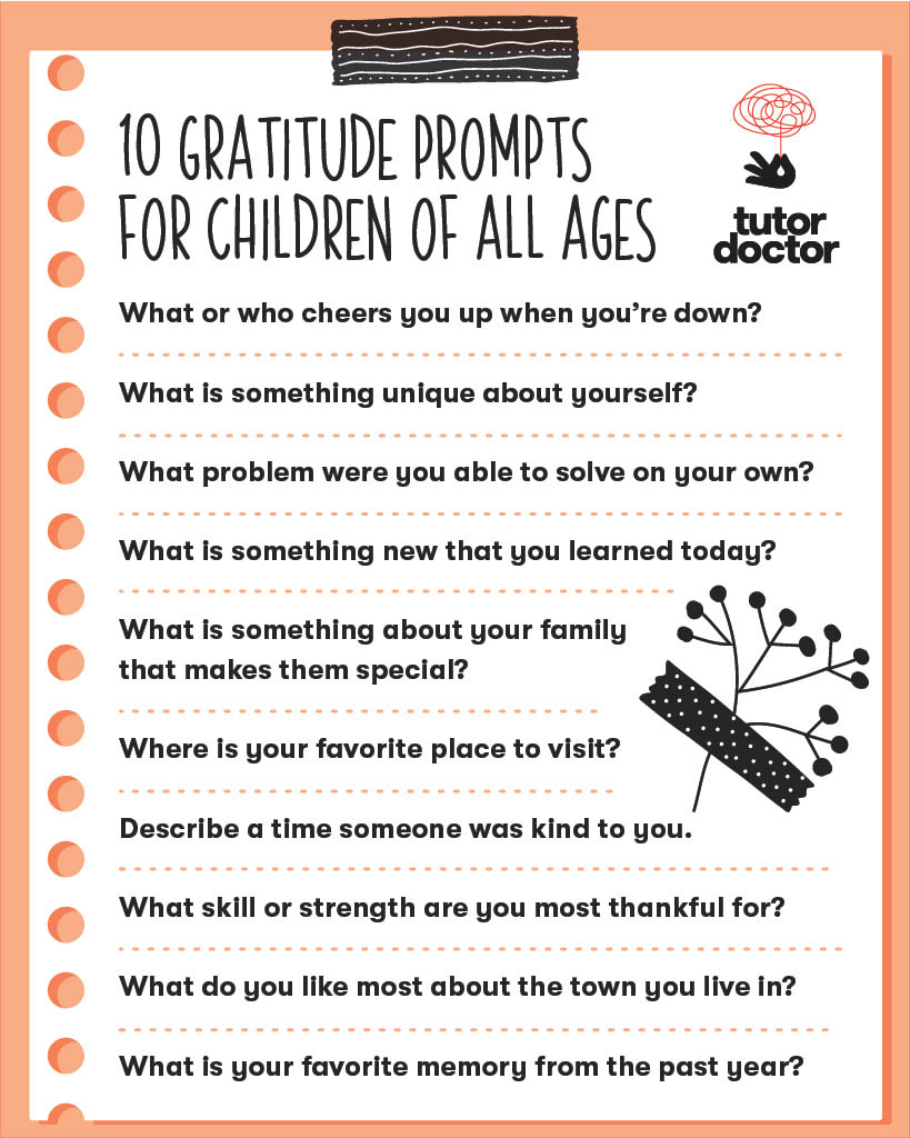 tutorlethbridge's tweet image. Happy World Gratitude Day! Teaching kids gratitude builds positivity & resilience. Here are 10 simple prompts to help children of all ages reflect on what they’re thankful for. 🙏 #WorldGratitudeDay #Gratitude
