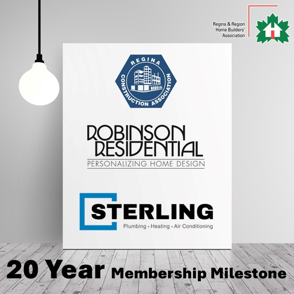 Celebrating their 20 Year RRHBA Membership Milestone
reginahomebuilders.com

#ReginaConstructionAssociation #RobinsonResidential #SterlingPlumbingandHeating #RRHBA #MembershipMatters #MembershipRecognition #JointheRRHBA #YQR