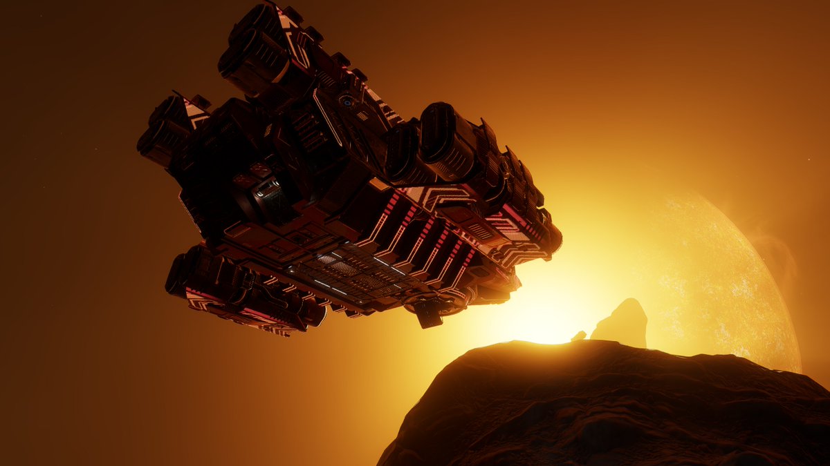 Had a bit of time to play with the new Type 11 in <a href="/EliteDangerous/">Elite Dangerous</a> today. I absolutely love the look of the ship, but i'm not too hot on the flashy holo things. #EliteDangerous #StellarScreenshots