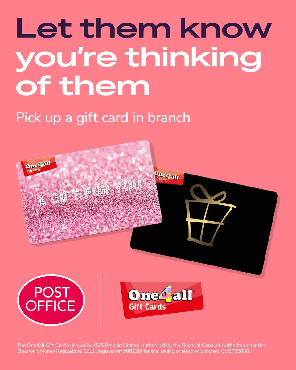 💝 Gift them a treat; they deserve it. Spend directly in-store or online with 100s of retailers on 1000s of brands. Stop by in branch today to pick up a One4all Gift Card.