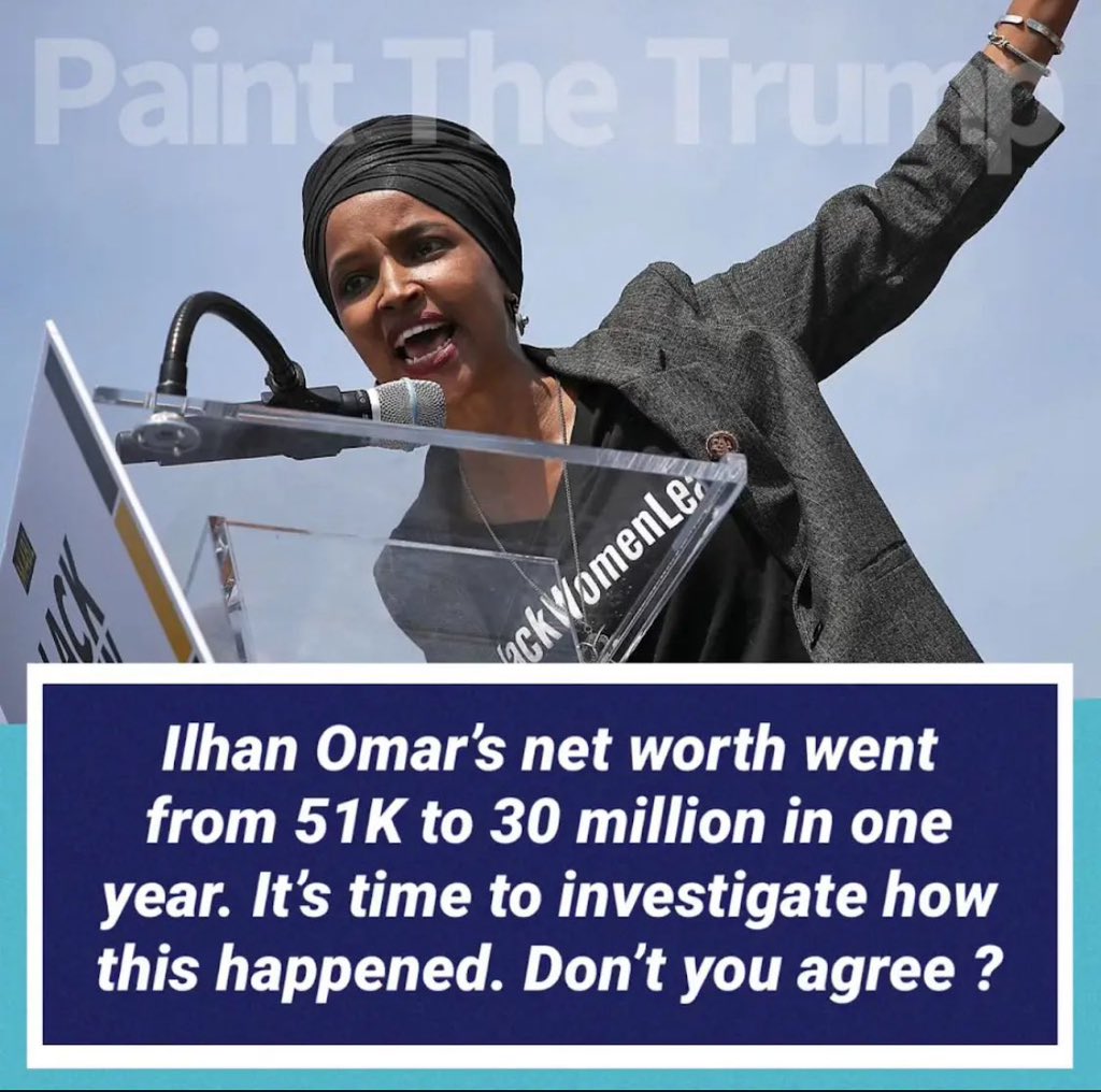 <a href="/IlhanMN/">Ilhan Omar</a> Are you proud of insider trading?