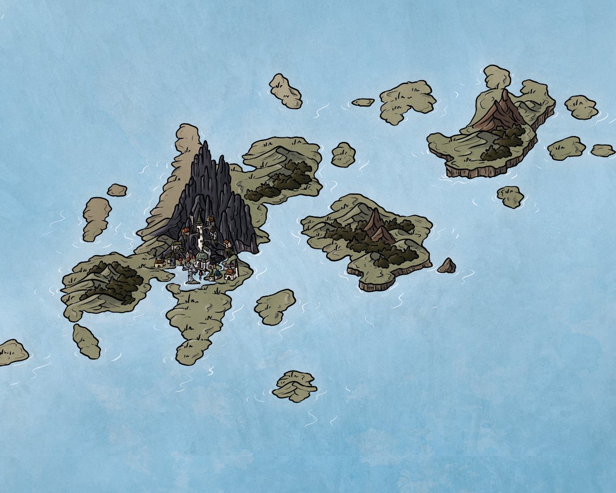 This isolated archipelago is home to The Origin, a mysterious city built on the slope and sides of a great mountain brimming with raw magical power 🏔️🔮