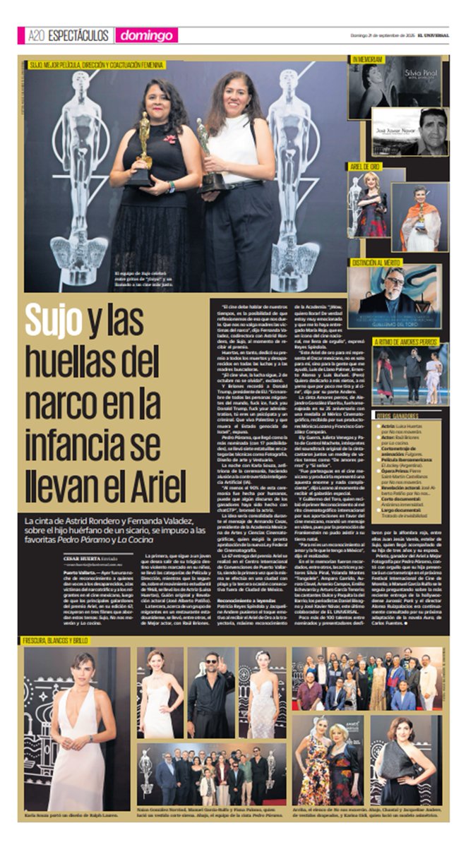 #EnPortada "Sujo" y las huellas del narco en la infancia se llevan el Ariel 2025 #BonitoDomingo
Lee más aquí👇:
eluniversal.com.mx/espectaculos/s…